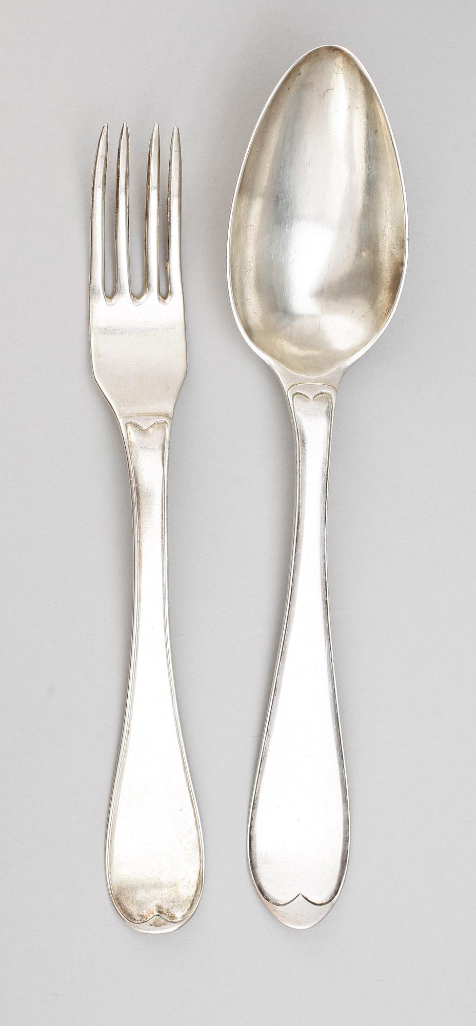 PARTI BESTICK, 8 st, silver, bl a E. Björkman, 1811, vikt ca 508 g.