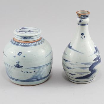 VAS samt LOCKBOJAN, porslin, Kina, 1800-tal.