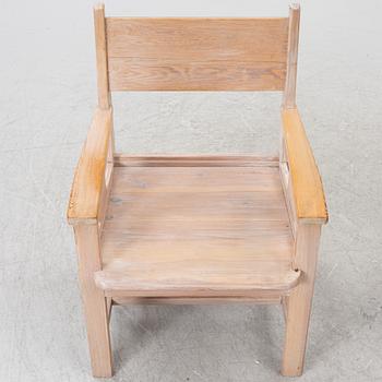 Four pine armchairs, Sweden, presumably mid20th century.