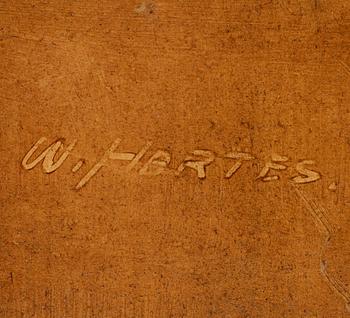 WILHELM HARTES, olja på papper, signerad.