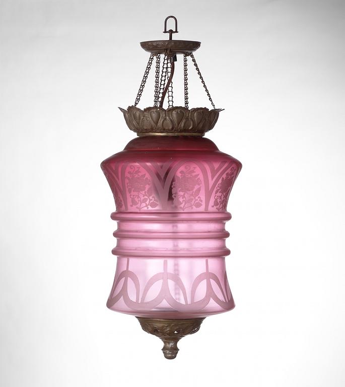 A late 19th Century celing lamp.