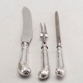Mulberry, Trancherbestick, 3 delar, nysilver.