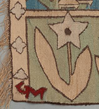 TAPESTRY. "Prinsessen og gullfuglene". Tapestry weave. 141,5 x 231 cm. Signed GM DNH (Gerhard Munthe, Den Norske Husflidsforening).