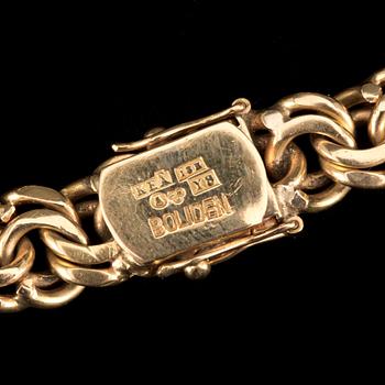 ARMLÄNK, 18 k guld, bismarklänk, Åhrlings Guldsmedsverkstad Kurt, Stockholm, 1949. Vikt ca 50 g.