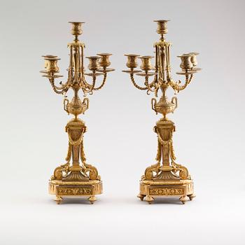 KANDELABRAR, 1 par, Frankrike, 1800-tal.