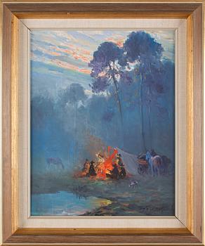 JERZY POTRZEBOWSKI, olja på duk. Sign.