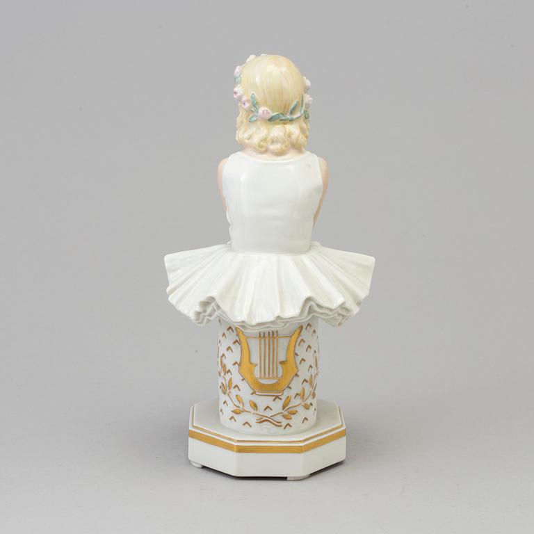 A Holger Christensen porcelain figure, 'ballet girl', for Royal Copenhagen, Denmark, 1940s.