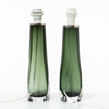 Carl Fagerlund, bordslampor, ett par, modell RD 1480, Orrefors.