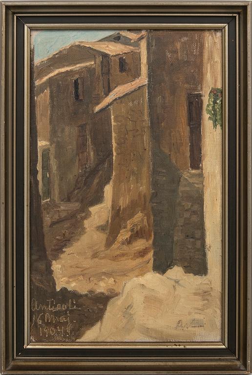 Agnes Wieslander, 2 st "Gråväder" samt gatubild från Italien.