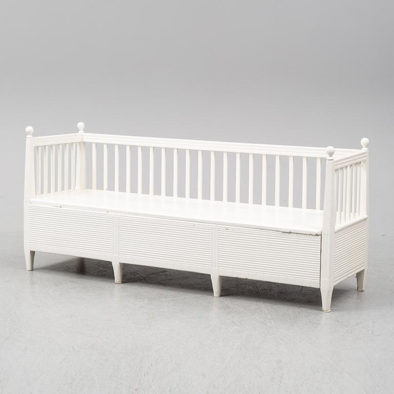 A late gustavian sofa, around 1800.