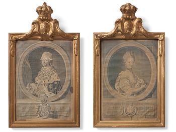 A pair of Gustavian frames, late 18th century.