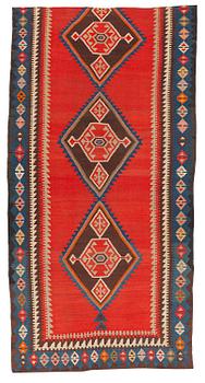 Antique Azerbaijan kilim, 303 x 158 cm.