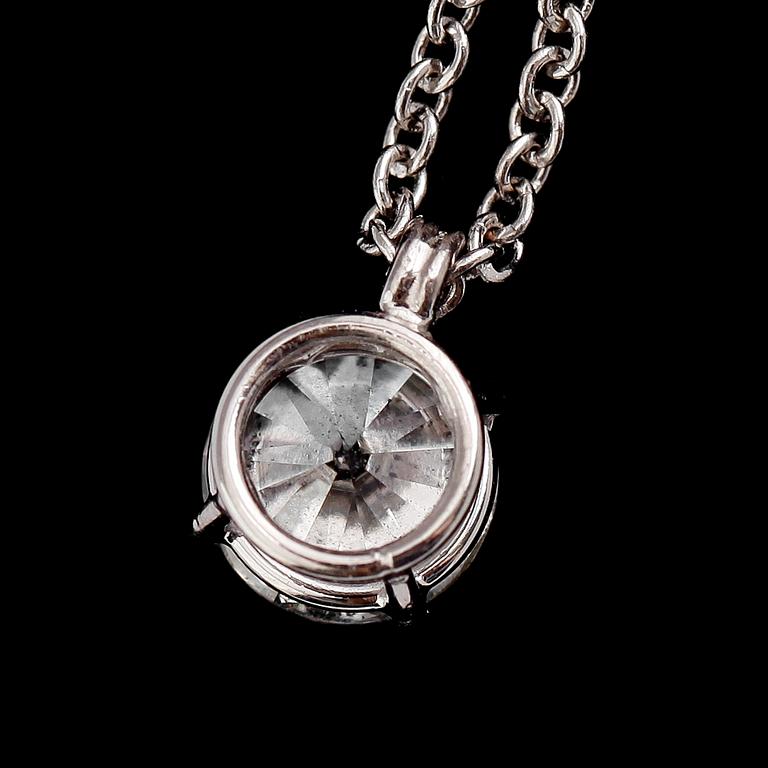 HÄNGE MED KEDJA, 18 k vitguld, briljantslipad diamant ca 1.73 ct.