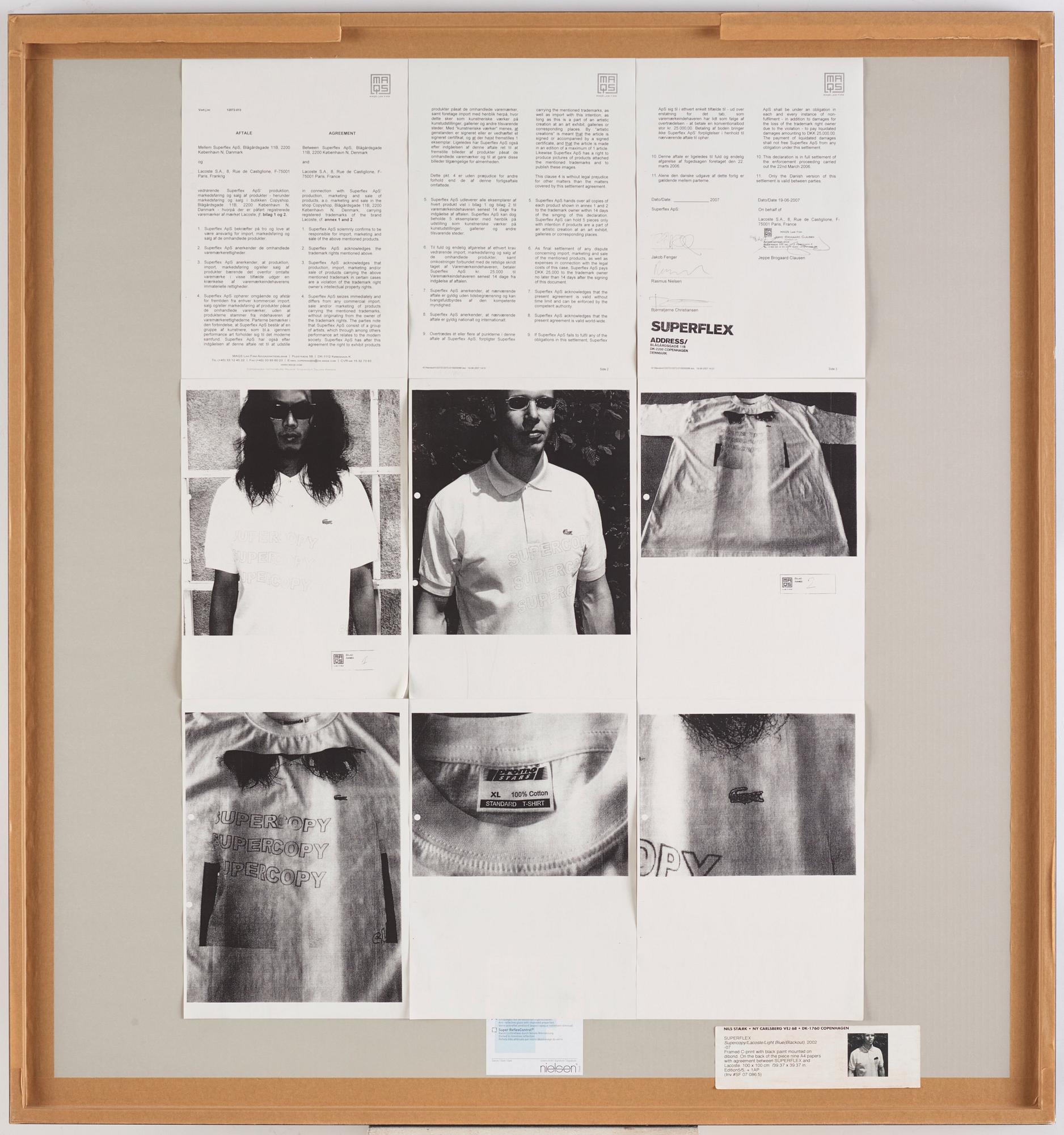 Superflex (Jakob Fenger, Rasmus Nielsen, Bjørnstjerne Christiansen), 'Supercopy/Lacoste/Light Blue (Blackout)', 2002-2007.