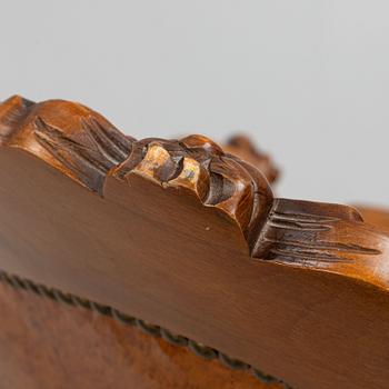 A pair of leather armchairs, second half of the 20th century.