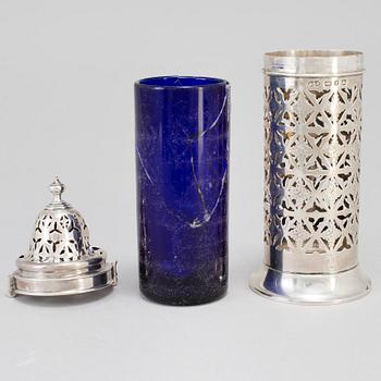 A silver sugar shaker by Deakin & Francis in Birmingham 1899.