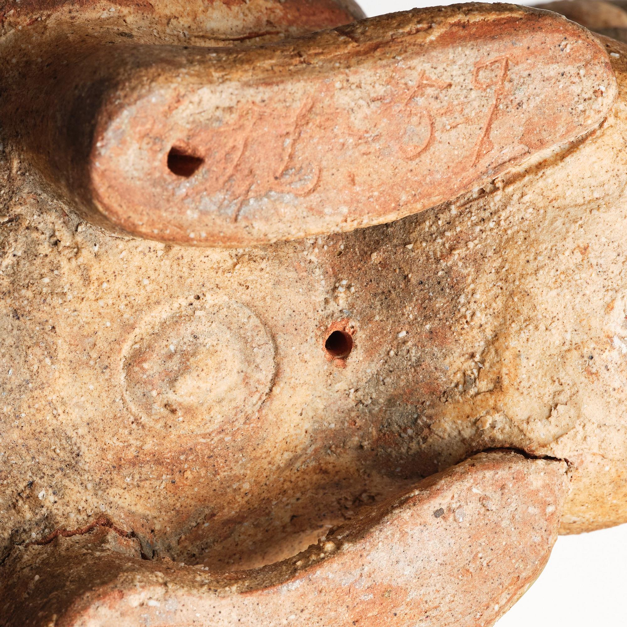 Tyra Lundgren, a stoneware sculpture of a bord, her own workshop, Sweden 1959.