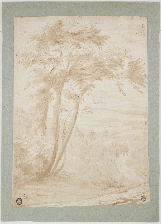 JAN FRANS VAN BLOEMEN, circle of. Unsigned. Ink wash, image: 25.5 x 17.5 cm.
