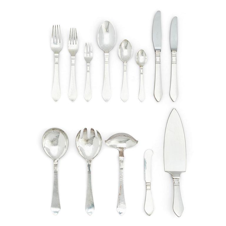Georg Jensen, a sterling silver set of 104 pcs of "Continental" flatware, Copenhagen, after 1945.