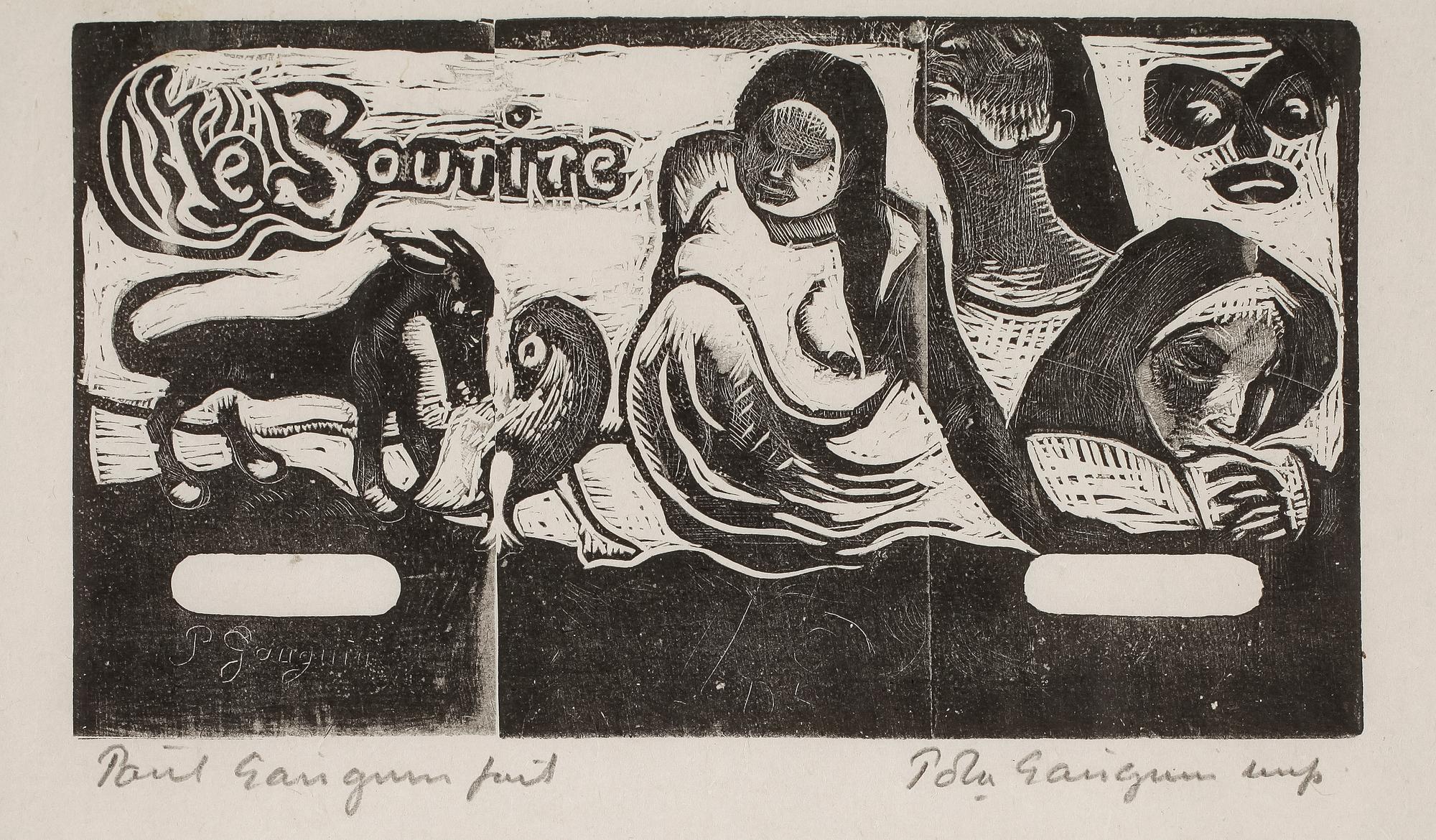 PAUL GAUGUIN, Träsnitt, 1899, tryckt och signerad av Pola Gauguin 1921, (upplagan 100 ex).