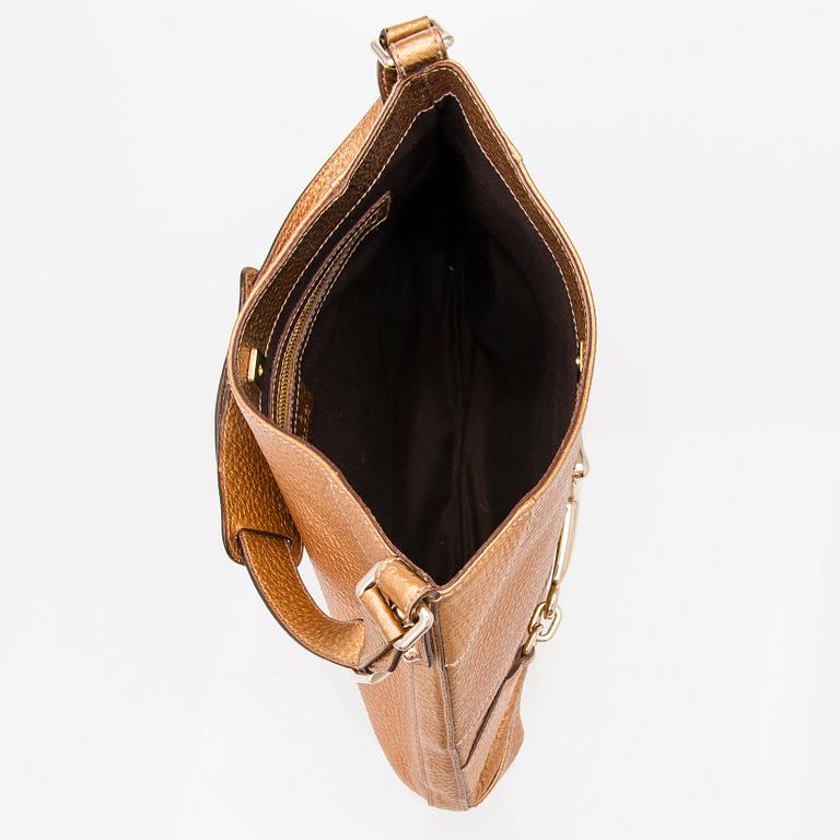 A Gold Leather Hasler Horsebit Hobo Bag.