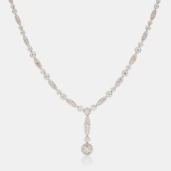1286. A brilliant-cut diamond, circa 14.00 cts, necklace.
