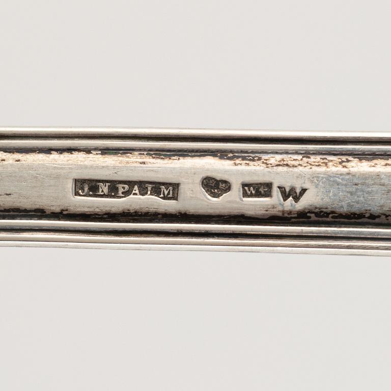 A silver soup lable by Johan Niklas Palm, Visby, Sweden, 1851.