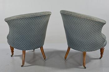 FÅTÖLJER, ett par, 1800-talets slut.