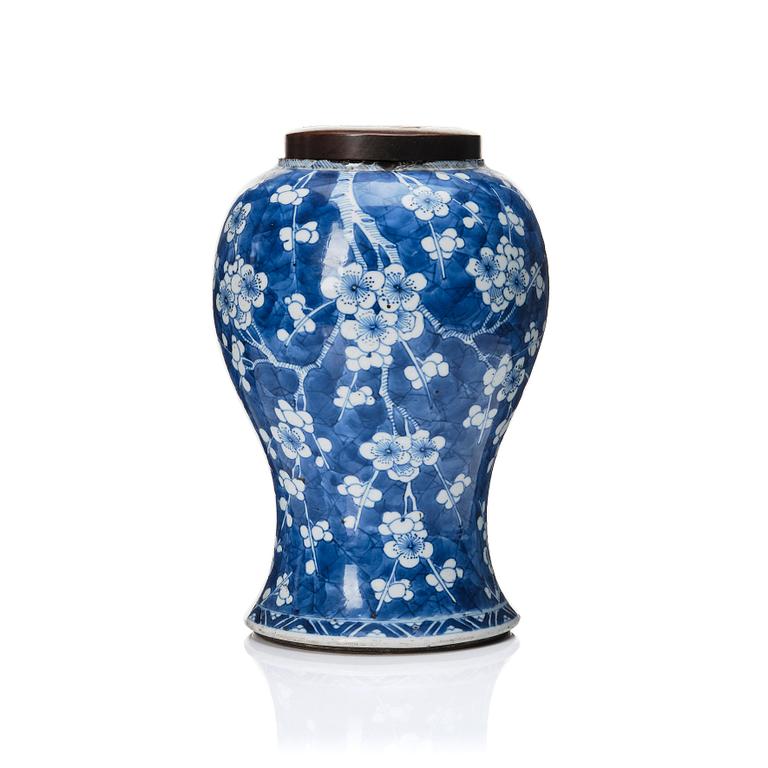 A blue and white Chinese vase, Qing dynasty, Kangxi (1662-1722).