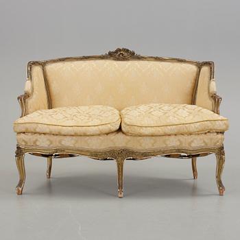 SOFFA, Louis XV-stil, omkring 1800-talets sista kvartal.