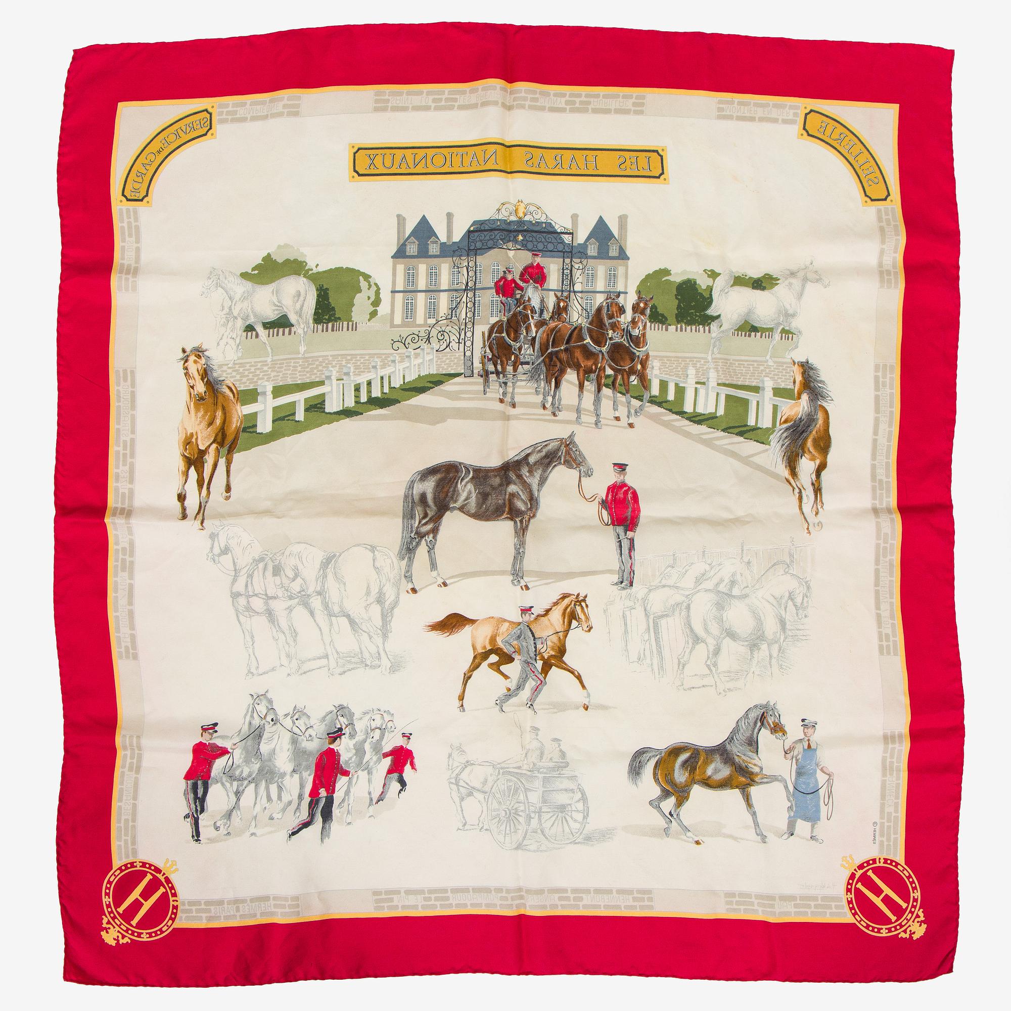 Hermès, scarf, "Les Haras Nationaux".