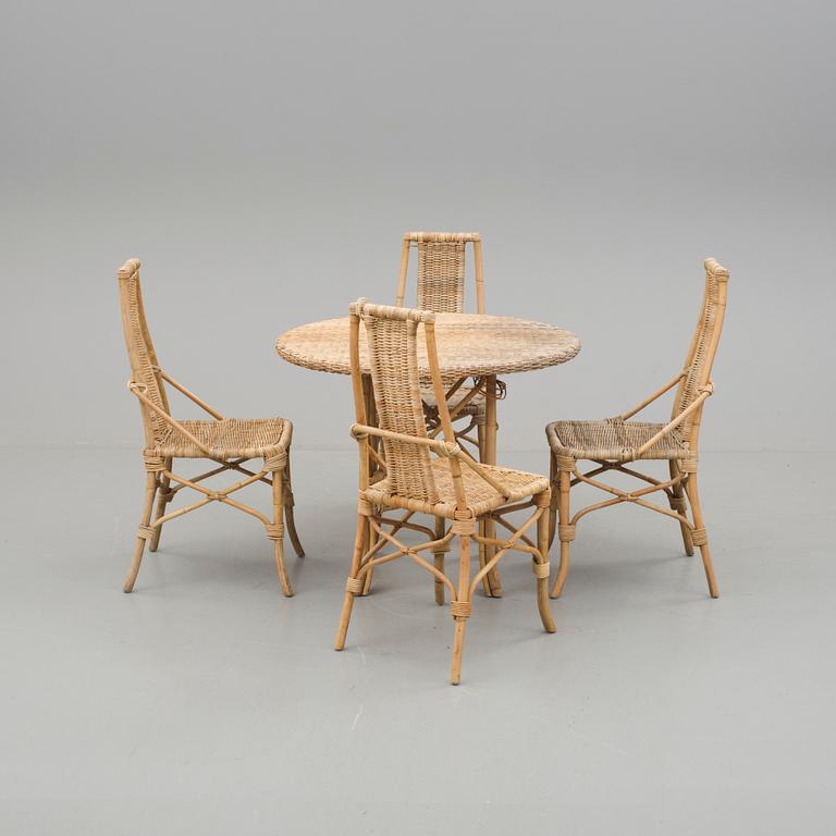 MÖBELGRUPP, 5 delar, rotting, 1900-talets andra hälft.