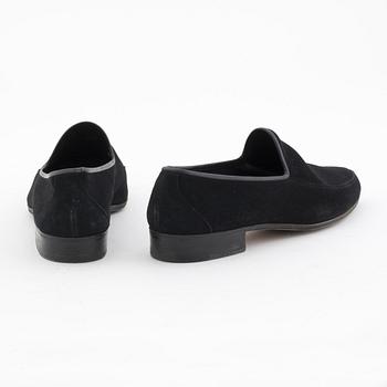 BALLY / NORDISKA KOMPANIET, a pair of black suede slip-on shoes.