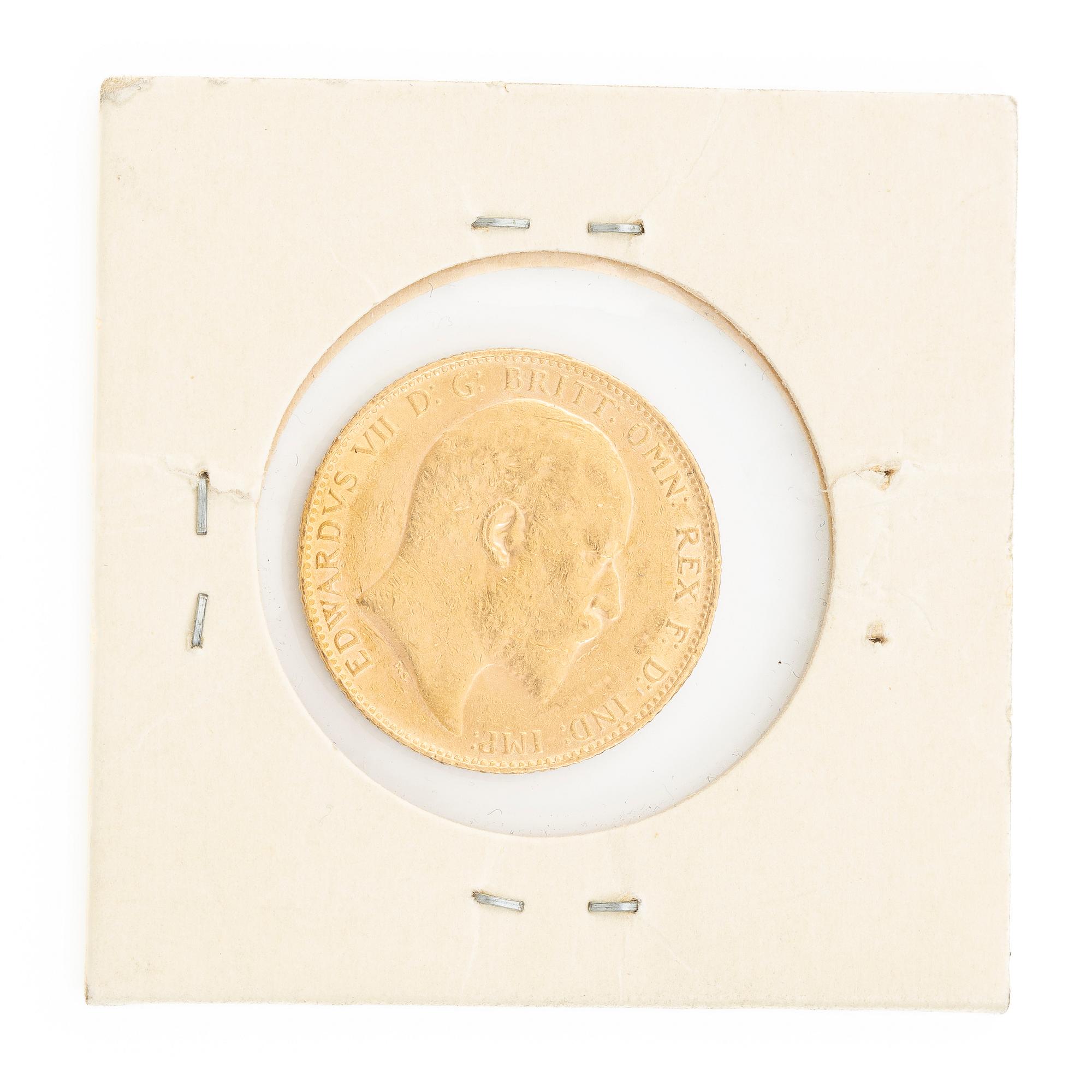 Guldmynt, Storbritannien, Edward VII, 1 Sovereign, 1910.