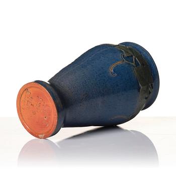 Hilma Persson-Hjelm, a glazed earthenware art nouveau vase, executed in her own studio, Arvika, 1921. No 8415.