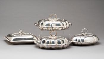 SERVERINGSKAROTTER, 4 st pläter, 1900-tal.