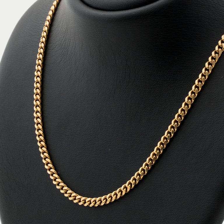 COLLIER 18K guld, pansarlänk, 40,7 g.