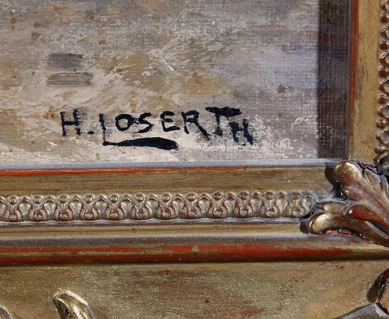 OKÄND KONSTNÄR, olja på duk, bär sign H. Loserth.