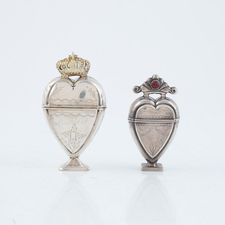 Two Scandinavian Silver Snuffboxes, 19th Century.