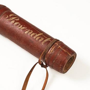 A Swedish stirrup pump , late 18th / early 19th century.