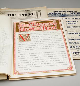 KUNGLIGT MINNESALBUM OCH 3 TIDSKRIFTER, England 1897 resp 1901 och 1902.