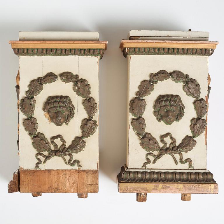 An Empire mirror with console table, attributed to N Frisk (Stockholm 1805-24).