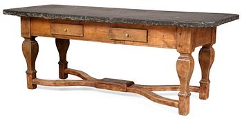A Swedish stone top table dated 1843.