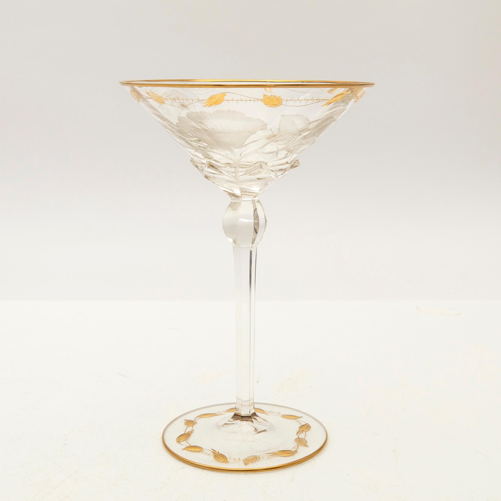 Glasservis, 33 + 2 delar, "Paula", Moser, Tjeckien, 1900-talets slut.