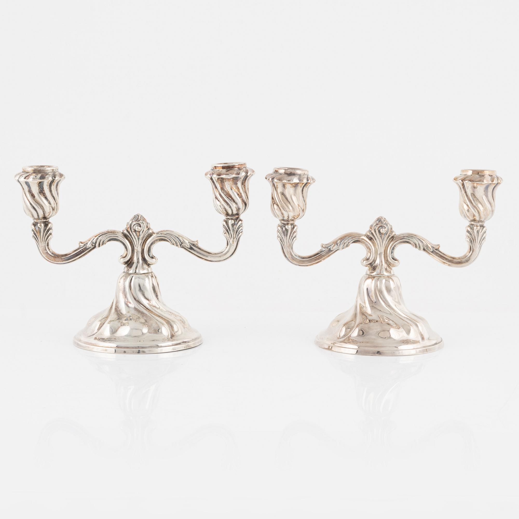 Ljusstakar, ett par, Gebrüder Deyhle, Schwäbisch Gmünd, Tyskland, 1900-talets första hälft.