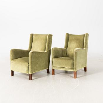 Armchairs a pair 1940s.