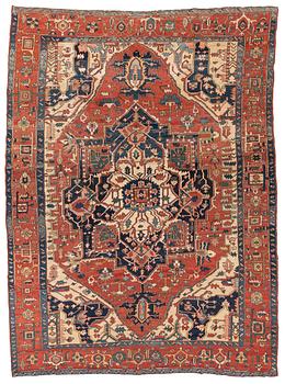 An antique Heriz/Karadja carpet, c. 430-450 x 335 cm.