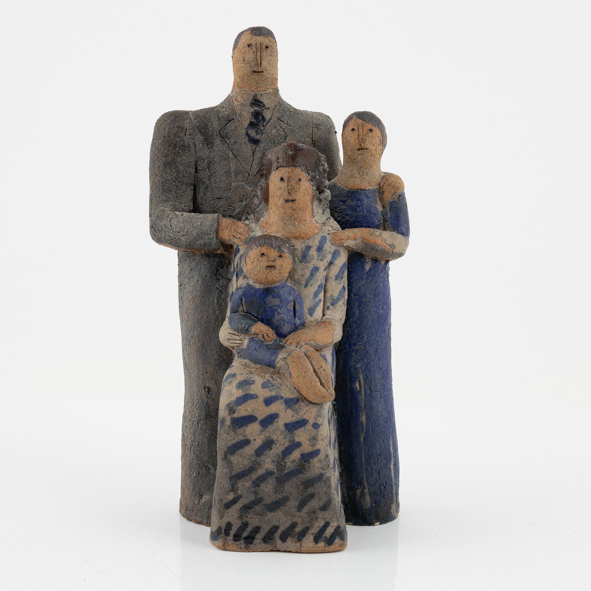 Lisa Larson, a stoneware sculpture of a family, Gustavsberg, Sweden ca 1980 (blurred date).