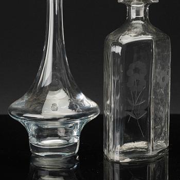KARAFFER, 4 st, glas, 1900-tal,