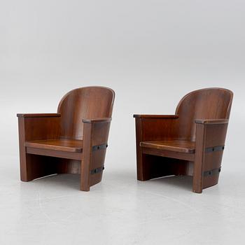 Åby Möbelfabrik, sports cabin furniture, armchairs, a pair, "Lövåsen", 1930s/40s.